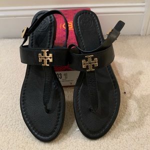 Tory Burch Black Leather Sandals